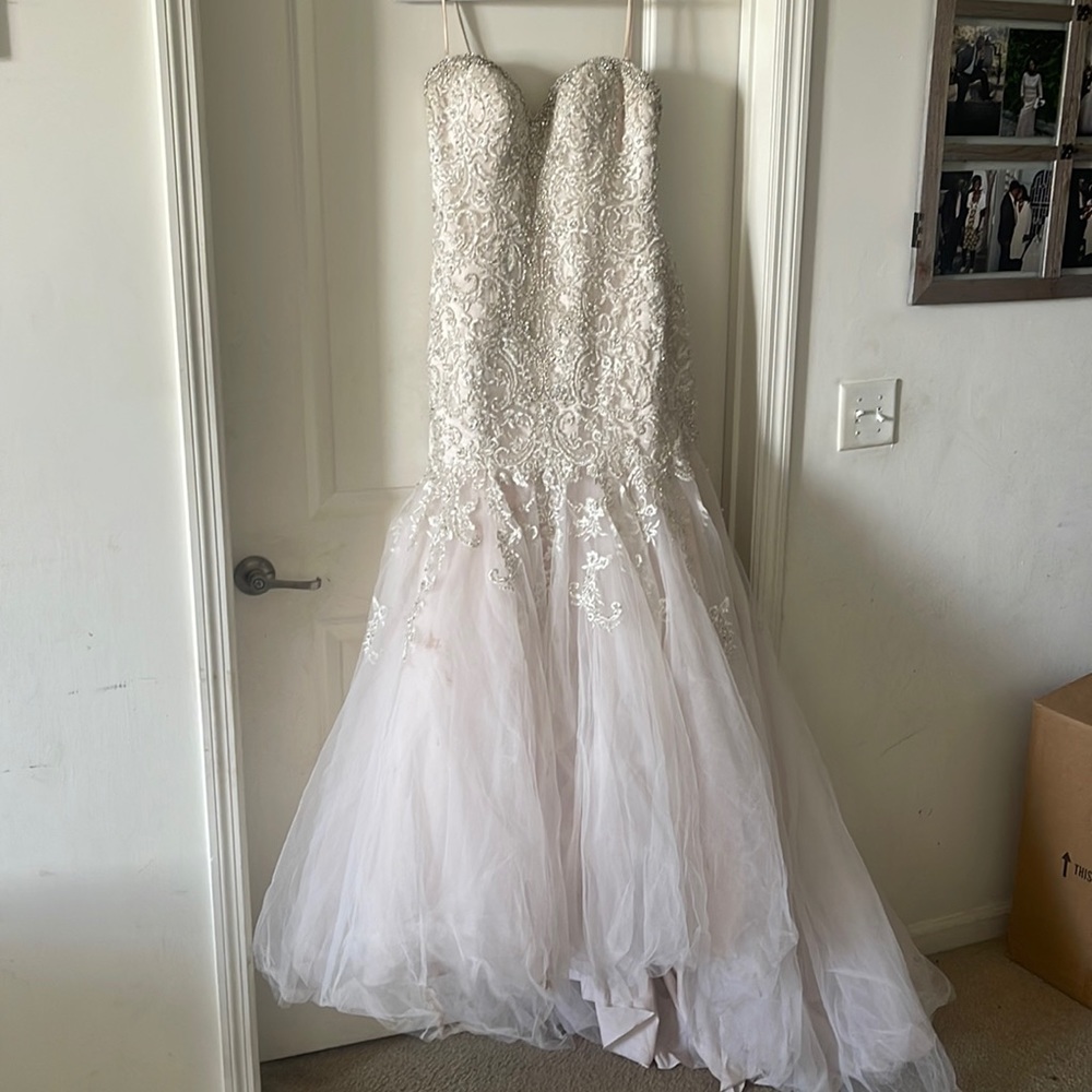 Blush pink Allure bridal gown.